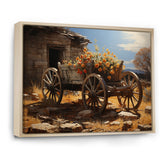 Brown Old Cart  Legacy I - Old American Cart Canvas Wall Art