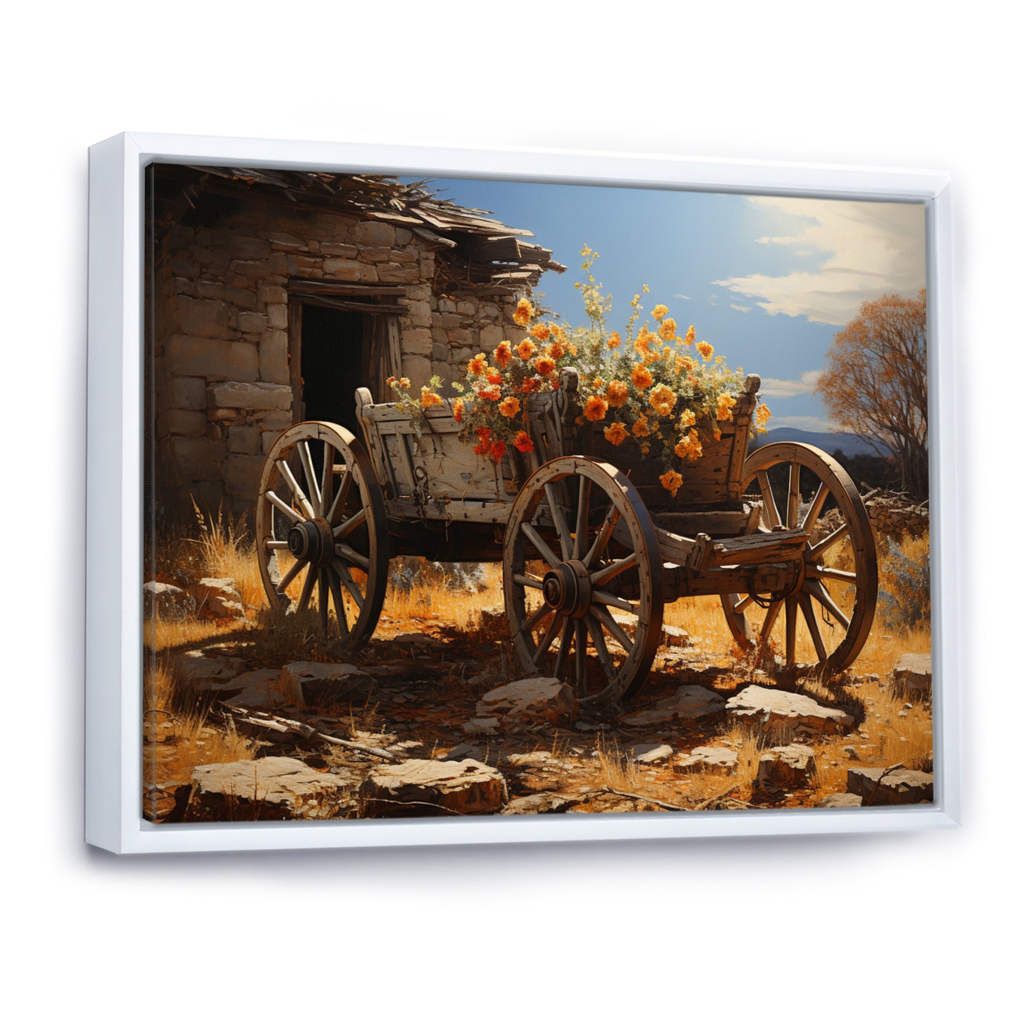 Brown Old Cart  Legacy I - Old American Cart Canvas Wall Art