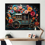 Teal Old Cart  Of Dream - Old American Cart Canvas Wall Art