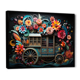 Teal Old Cart  Of Dream - Old American Cart Canvas Wall Art