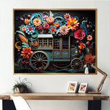 Teal Old Cart  Of Dream - Old American Cart Canvas Wall Art