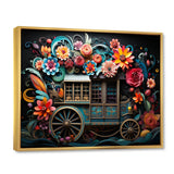 Teal Old Cart  Of Dream - Old American Cart Canvas Wall Art