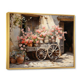 Pink Old Cart Wheels - Old American Cart Canvas Wall Art