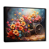 Colorful Old Cart  Of - Old American Cart Canvas Wall Art