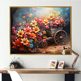 Colorful Old Cart  Of - Old American Cart Canvas Wall Art