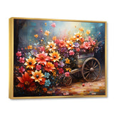 Colorful Old Cart  Of - Old American Cart Canvas Wall Art