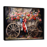 Coral Old Cart  Of - Old American Cart Canvas Wall Art