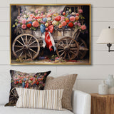 Coral Old Cart  Of - Old American Cart Canvas Wall Art