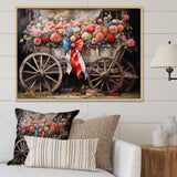 Coral Old Cart  Of - Old American Cart Canvas Wall Art