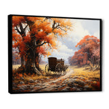 Orange Old Cart Seasons I - Old American Cart Canvas Wall Art