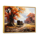 Orange Old Cart Seasons I - Old American Cart Canvas Wall Art