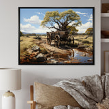 Green Old Cart  Whispers - Old American Cart Canvas Wall Art