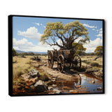 Green Old Cart  Whispers - Old American Cart Canvas Wall Art