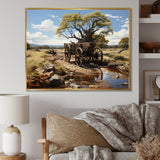 Green Old Cart  Whispers - Old American Cart Canvas Wall Art