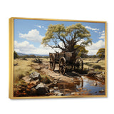 Green Old Cart  Whispers - Old American Cart Canvas Wall Art