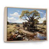 Green Old Cart  Whispers - Old American Cart Canvas Wall Art