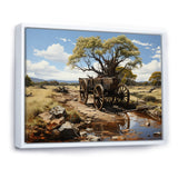 Green Old Cart  Whispers - Old American Cart Canvas Wall Art