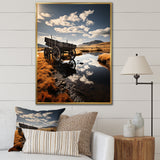 Yellow Old Cart Country Heritage - Old American Cart Canvas Wall Art