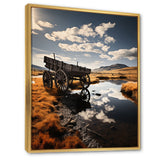 Yellow Old Cart Country Heritage - Old American Cart Canvas Wall Art