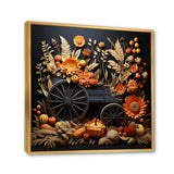Orange Old Cart Country Treasures - Old American Cart Canvas Wall Art