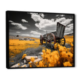 Yellow Old Cart Roadside Relic I - Old American Cart Canvas Wall Art