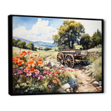 Green Old Cart Rural Charms - Old American Cart Canvas Wall Art