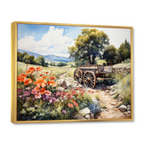 Green Old Cart Rural Charms - Old American Cart Canvas Wall Art