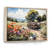 Green Old Cart Rural Charms - Old American Cart Canvas Wall Art