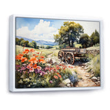 Green Old Cart Rural Charms - Old American Cart Canvas Wall Art