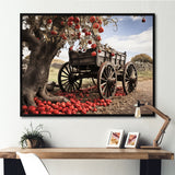 Red Old Cart Rural Icons - Old American Cart Canvas Wall Art