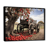 Red Old Cart Rural Icons - Old American Cart Canvas Wall Art
