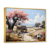 Pink Old Cart Vintage Charm - Old American Cart Canvas Wall Art