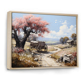 Pink Old Cart Vintage Charm - Old American Cart Canvas Wall Art