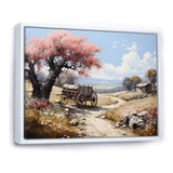 Pink Old Cart Vintage Charm - Old American Cart Canvas Wall Art