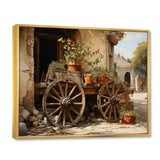 Brown Old Cart Vintage Wheels I - Old American Cart Canvas Wall Art