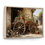 Brown Old Cart Vintage Wheels I - Old American Cart Canvas Wall Art