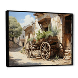Brown Old Cart Wheels Of - Old American Cart Canvas Wall Art