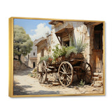 Brown Old Cart Wheels Of - Old American Cart Canvas Wall Art