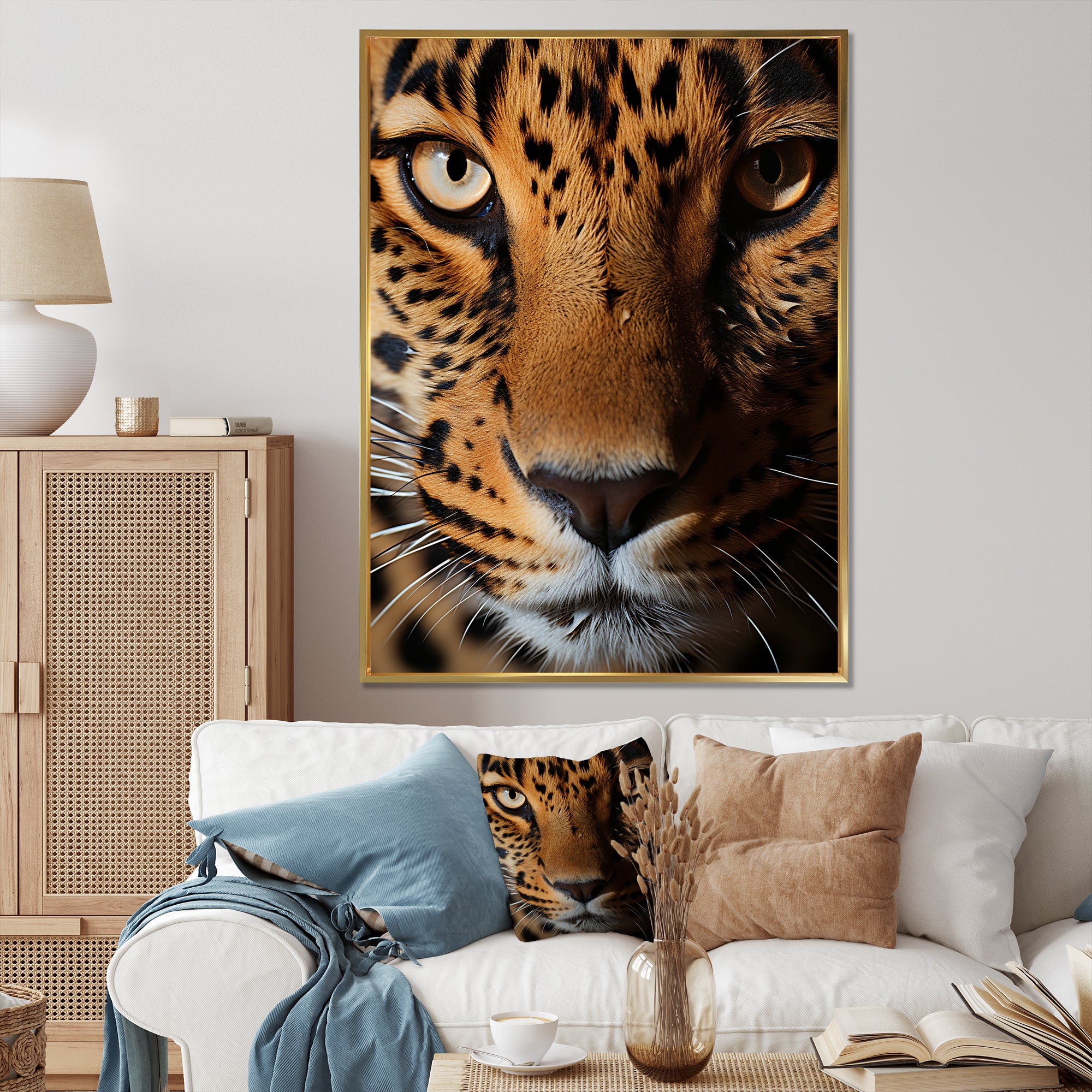 Brown Leopard Textures Of Strength - Panther Home Decor Art