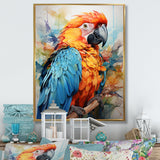 Orange Blue Parrot Vibrant Plumage - Orange Parrot Wall Art