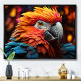 Orange Parrot Vibrant Plumage Geometric - Parrot Home Decor Art