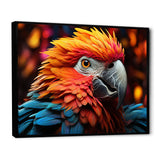 Orange Parrot Vibrant Plumage Geometric - Parrot Home Decor Art