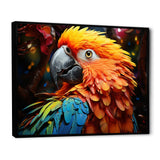Yellow Red Parrot Vibrant Plumage Geometric - Parrot Living Room Wall Art