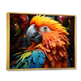 Yellow Red Parrot Vibrant Plumage Geometric - Parrot Living Room Wall Art