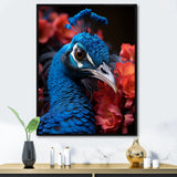 Teal Peacock Portrait Vibrant - Peacock Wall Decor