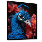 Teal Peacock Portrait Vibrant - Peacock Wall Decor