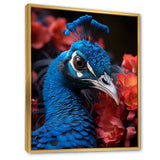 Teal Peacock Portrait Vibrant - Peacock Wall Decor