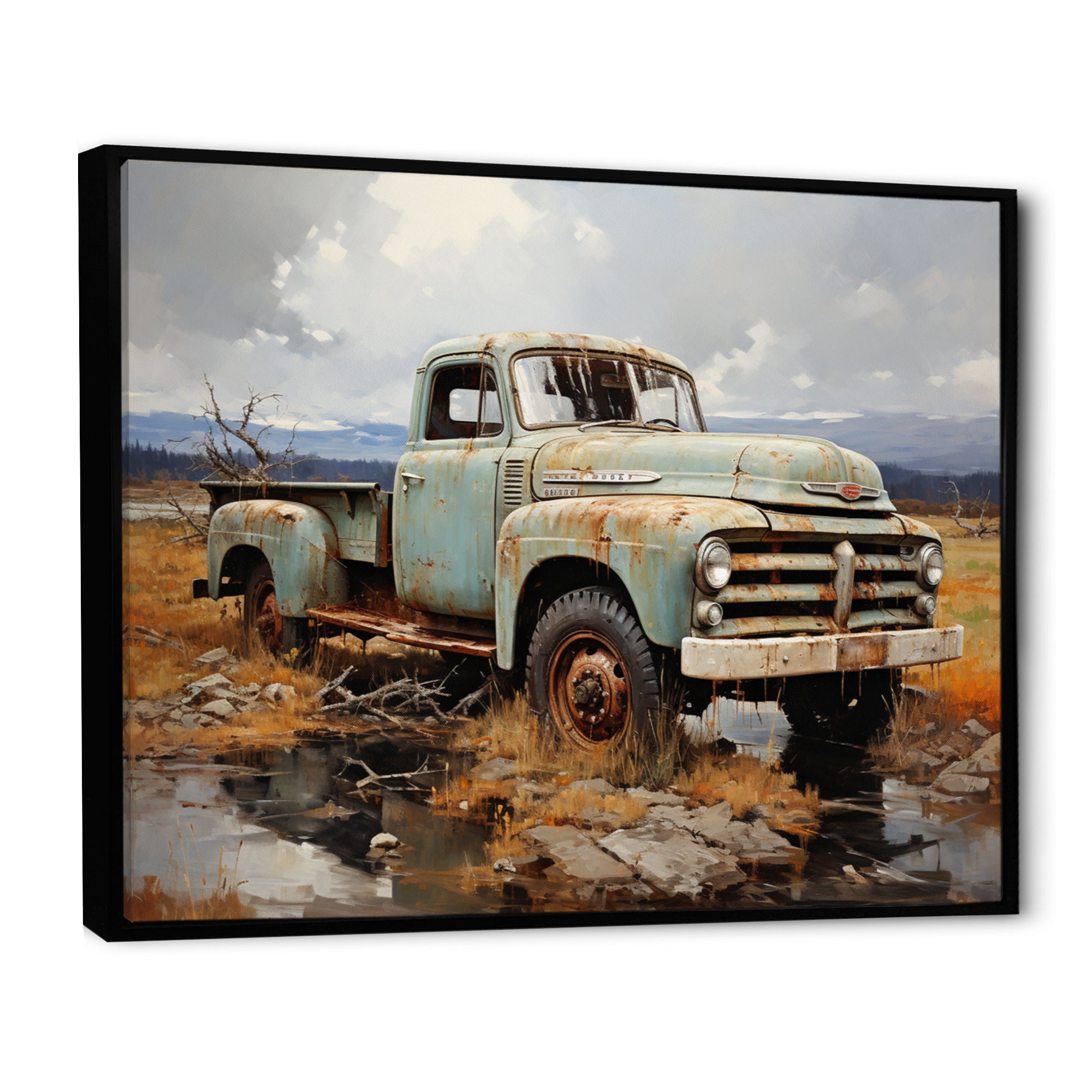 Pickup Truck Atmospheric Impressionism I - Pickup Truck Canvas Wall Art