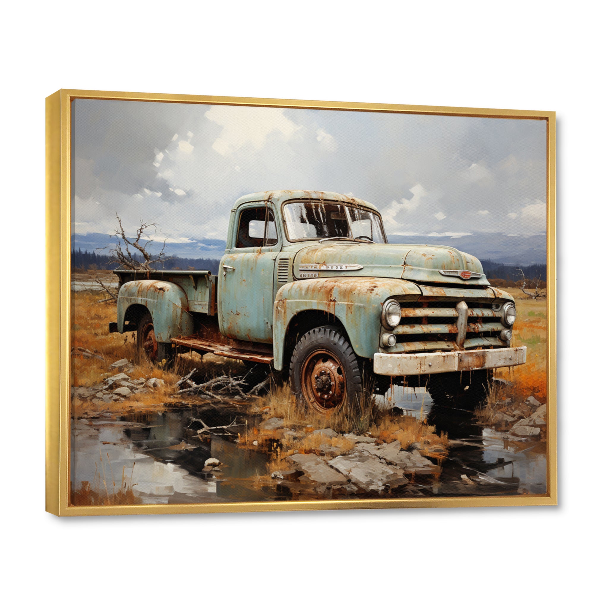 Pickup Truck Atmospheric Impressionism I - Pickup Truck Canvas Wall Art