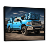 Teal Pickup Truck Cargo Carrier - Pickup Truck Canvas Wall Art
